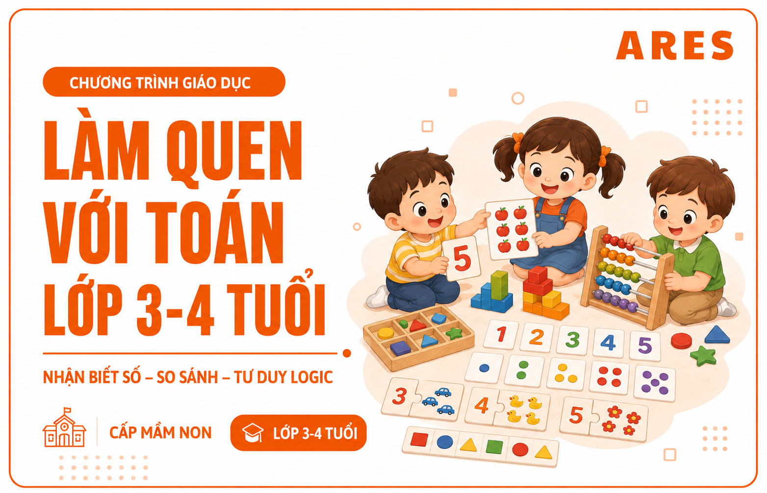 Làm quen với Toán trẻ 3 - 4 tuổi